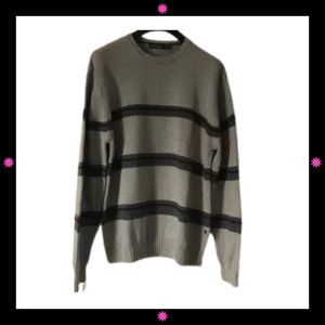 MEN'S GRAY SWEATER WITH GRAY/BLACK STRIPES BY NAUTICA XL